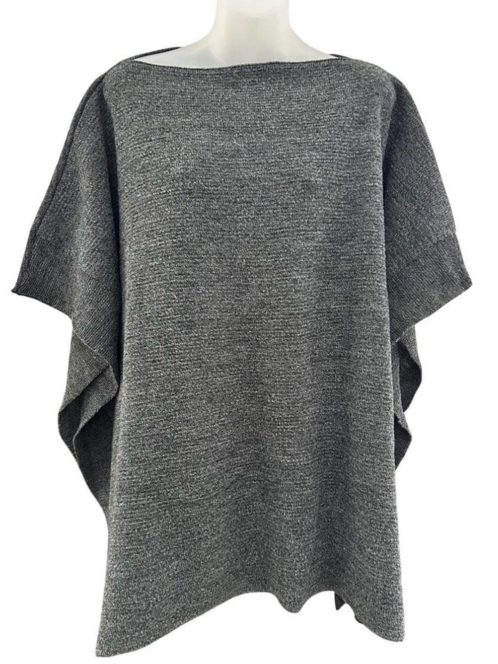 New York & Company Charcoal Gray Knit Poncho